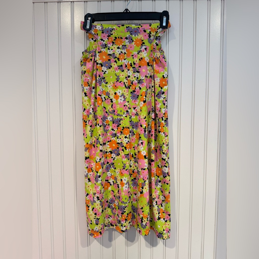 AFRM Orange and Green Maxi Skirt